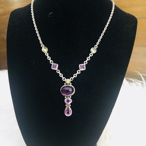 Nicky Butler amethyst and peridot SS Necklace